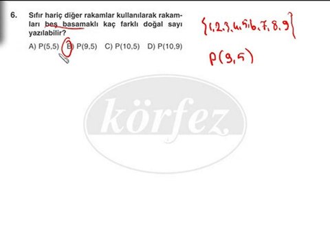 7.Sınıf Faktöriyel ve Permütasyonla İlgili Çözümlü Örnekler