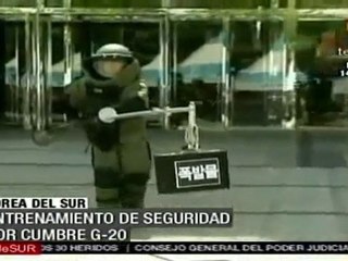 Entrenamiento de seguridad en Corea del Sur por Cumbre G-20