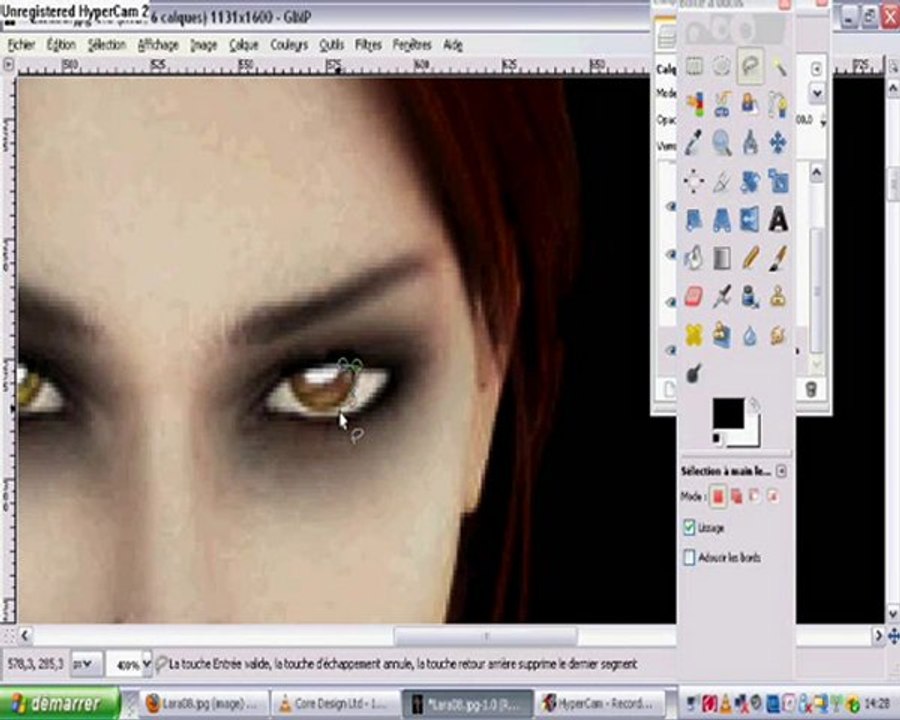 transformation de Lara Croft en Doppelganger with GIMP
