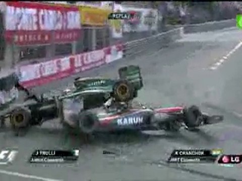 Formule 1 Monaco 2010 Big crash Chandhock Trulli