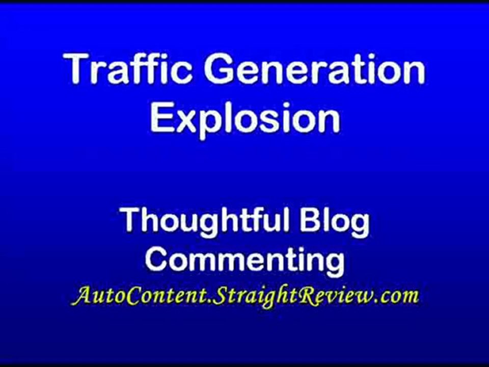 Free Web Traffic - Blog Commenting