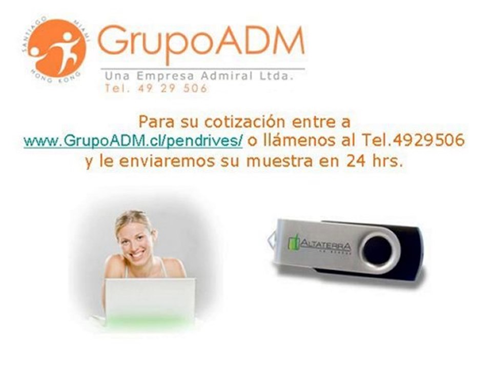 Pendrives Publicitarios por mayor Tel. 492 95 06 grupoadm.cl