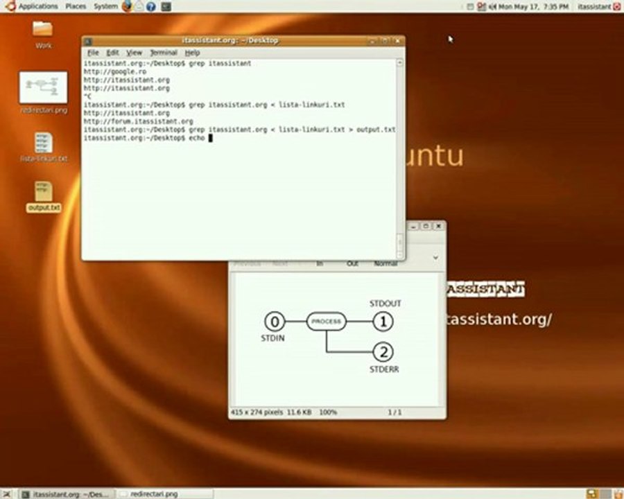 Redirectari input/output in linux