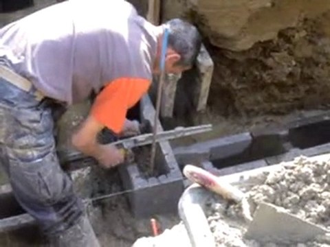 Maçonnerie et ferraillage, maison passive à bondues