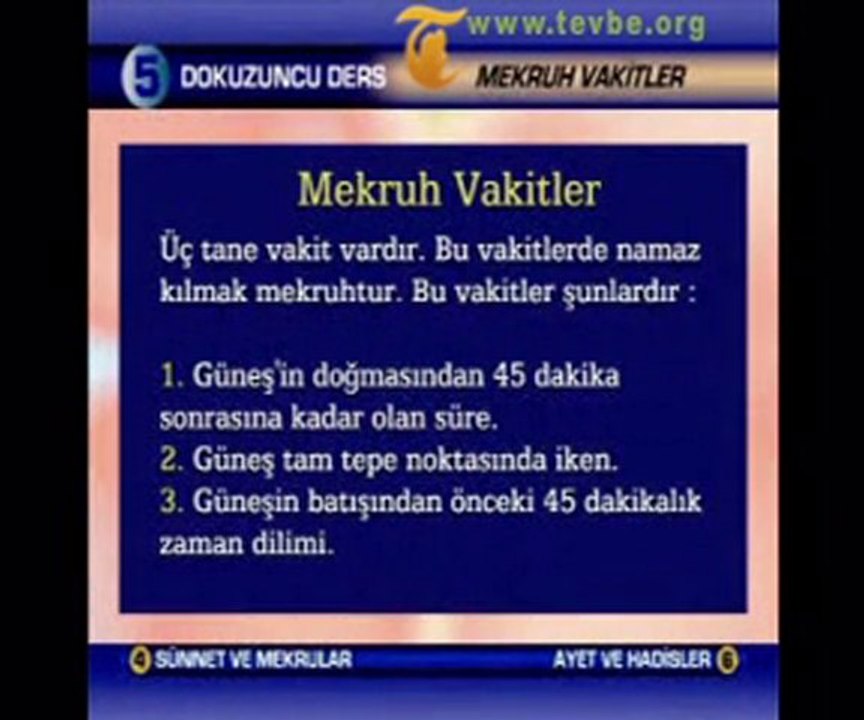 Namazı Bozan Durumlar ve Sehiv Secdesi www.tevbe.org