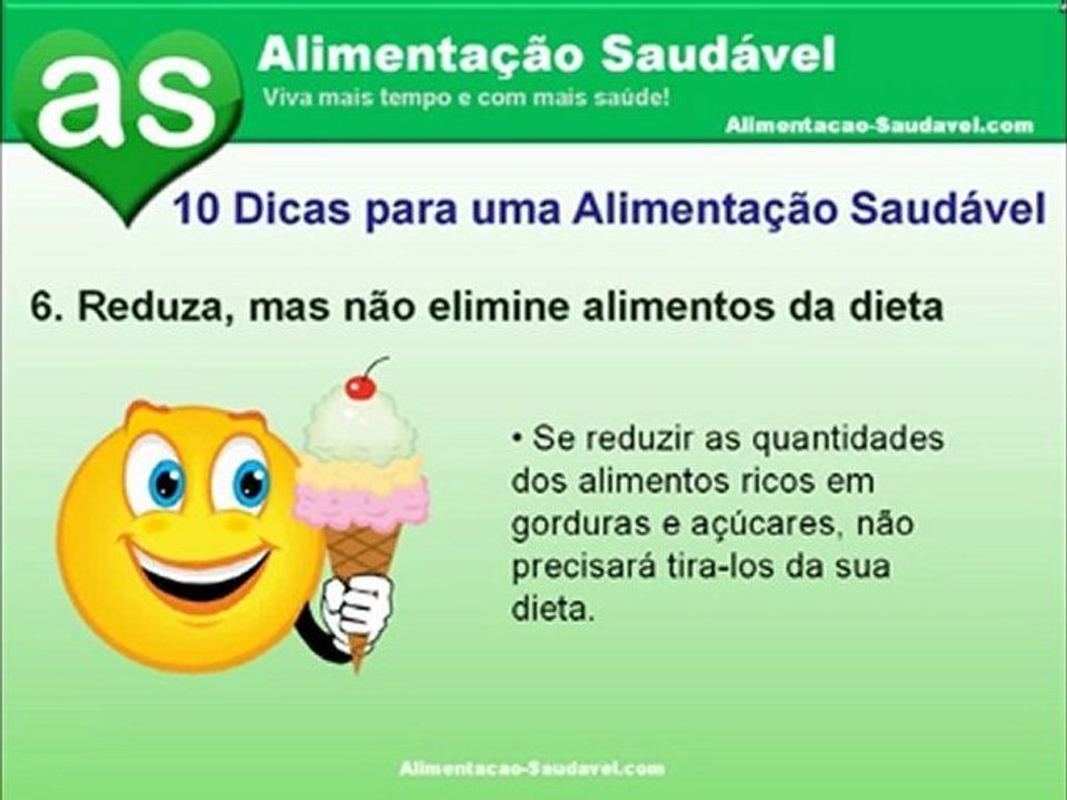 10 dicas para uma alimentação saudável