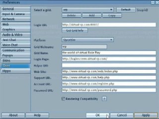 Comment parametrer Hippo viewer opensim pour se connecter à