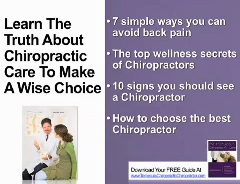 Temecula Chiropractic Chiropractor Heals Injury Back Neck P