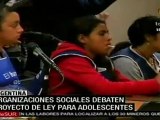 Movimientos sociales rechazan bajar imputabilidad en Argenti