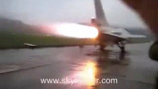 F-16 Falcon Jet Full Thrust Engine Afterburner Test