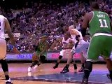 Rajon Rondo fakes going behind-the-back and finishes with th