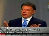 Santos: conmigo los colombianos pueden estar tranquilos
