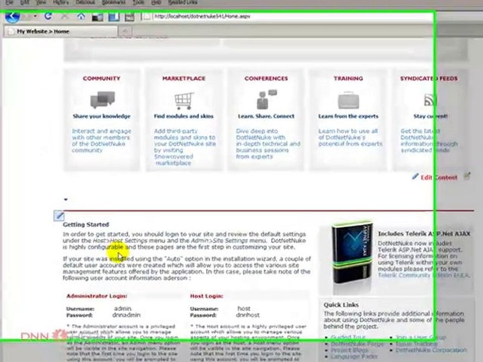 DotNetNuke Tutorial, Understanding the Search Module 2/2
