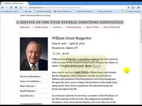 Utah Online Obituaries and Death Notices