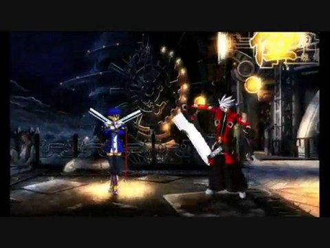 1e partie Noel Vermillion vs Ragna Blazblue Test gameplay