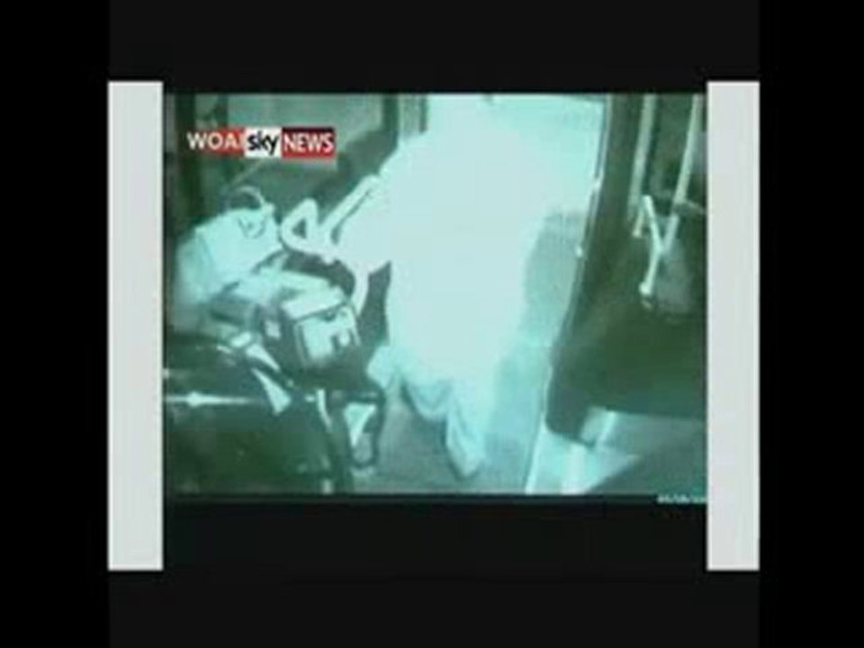 Bus nearly hits baby sitting in road