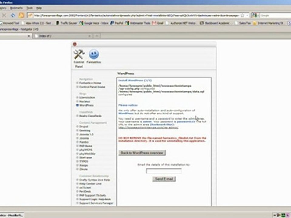 How to install a WordPress blog using Fantastico Web Gostin