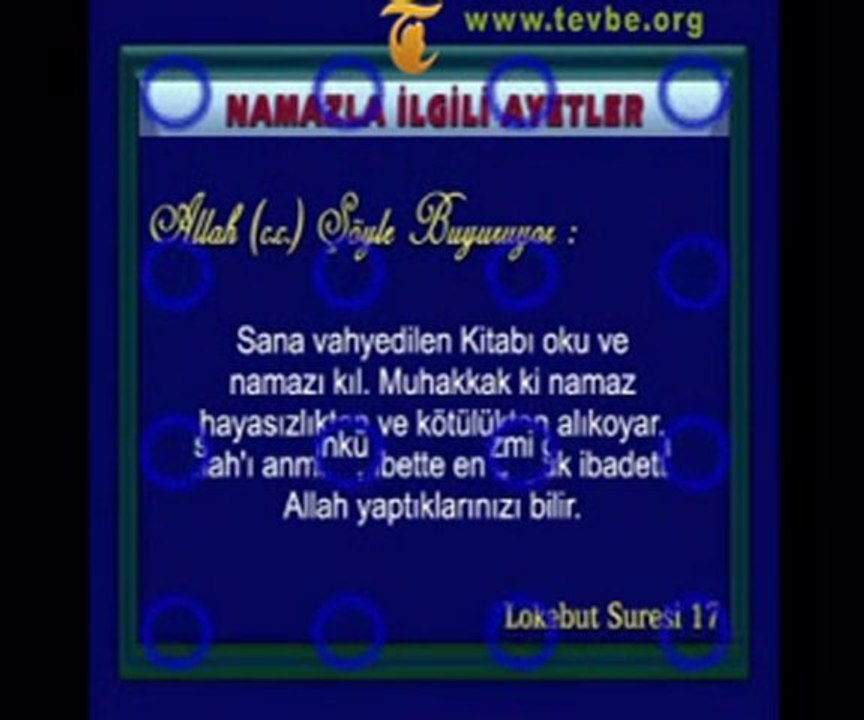Namaz ile İlgili Ayet ve Hadisler www.tevbe.org