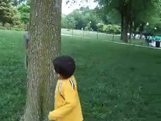 إبراهيم يطارد سنجاباً Ibrahim chasing a chipmunk