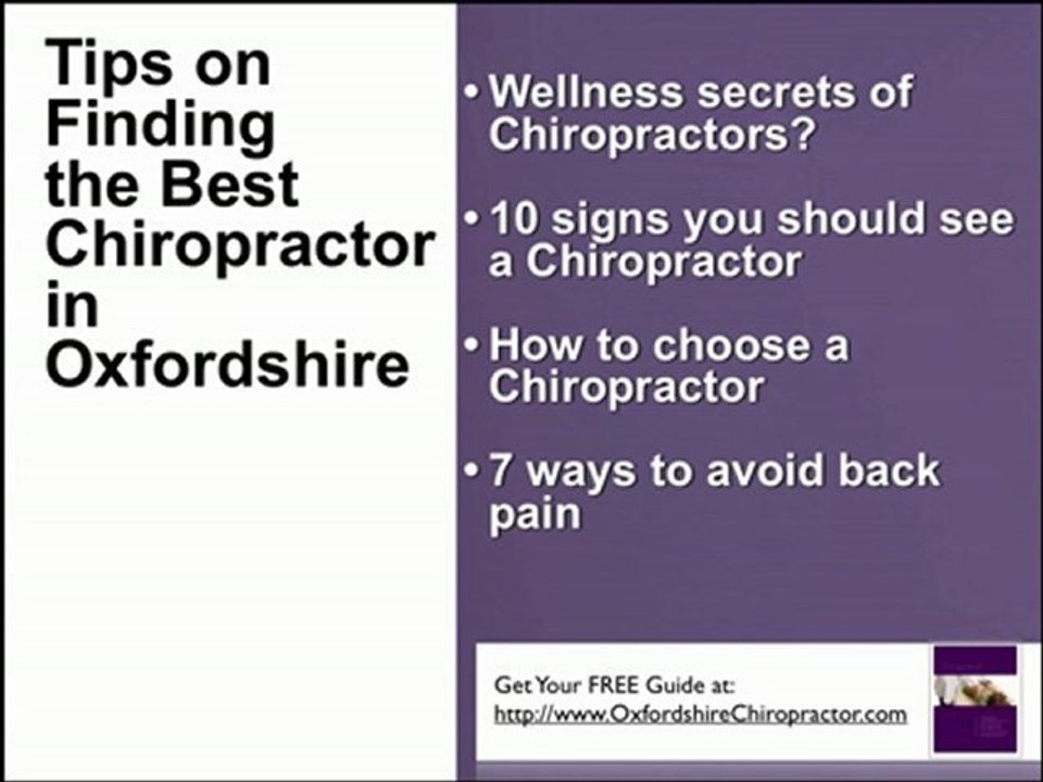 Best Chiropractors Oxfordshire & Chiropractic Clinics