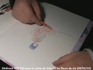 Dédicace Nie Jun pour la sortie de Zobo et les fleurs de vie