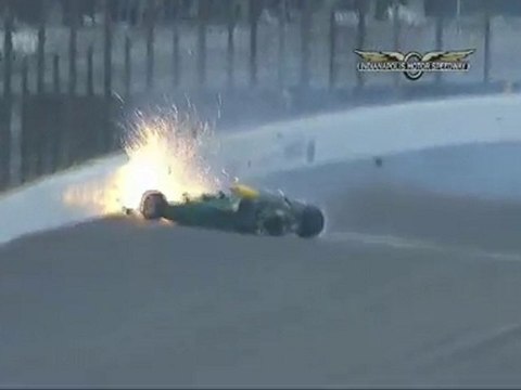 indycar indy 500 practice crash sato