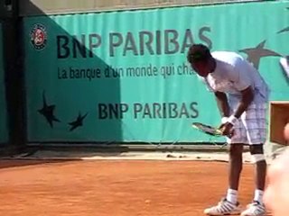 Gael Monfils, entraînement Roland Garros 2010