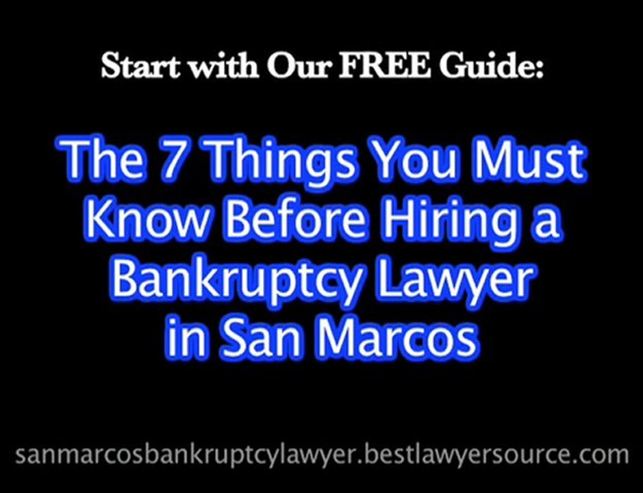 Best San Marcos CA Bankruptcy Lawyer