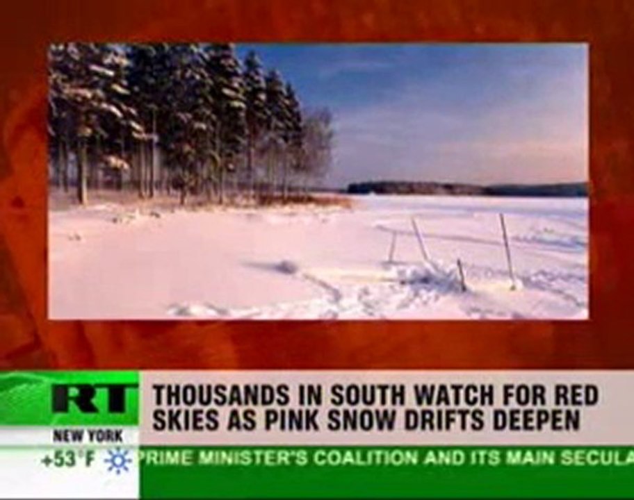 Sud de la Russie accablé de neige pourpre