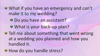 Questions for a Potential Wedding Planner
