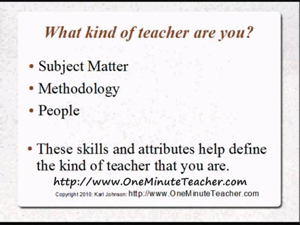 What kind of teacher are you?