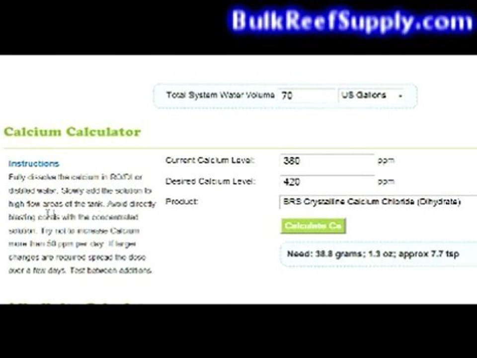 Calcium Chloride for Aquariums Instructions - Bulk Reef ...