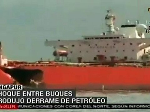 Choque entre buques produjo derrame de petróleo en costas d