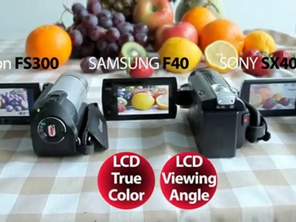 SAMSUNG F40 vs Canon FS300 vs SONY SX40