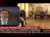 Bolivia: Polémica ley sobre los gobiernos regionales