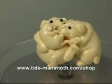 mammoth ivory netsuke animal Dog Family N0520