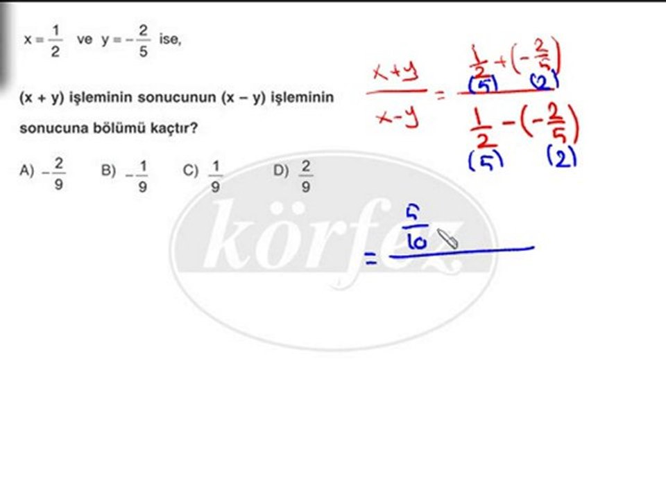 7. Sınıf Rasyonel Sayılar Çözümlü Örnek Video Ders-3