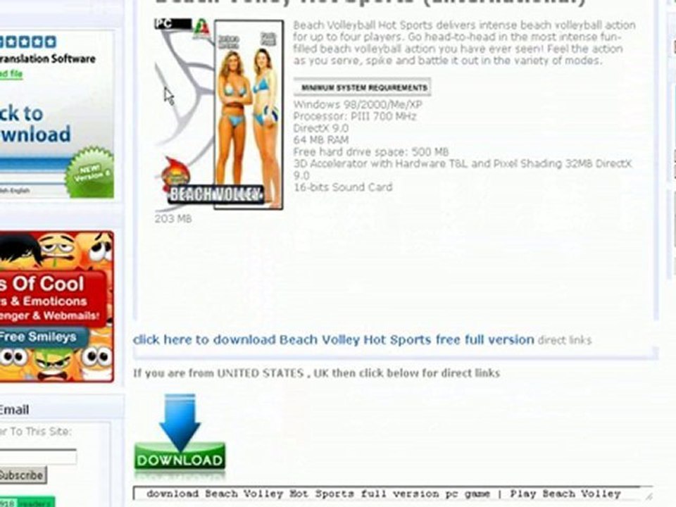 Beach Volley Hot Sports download free pc game