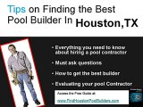 Find Houston Pool Builders or Contractors