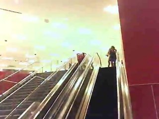 grocery cart escalator.. SO COOL.