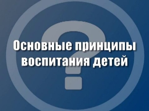 Основные принципы воспитания детей