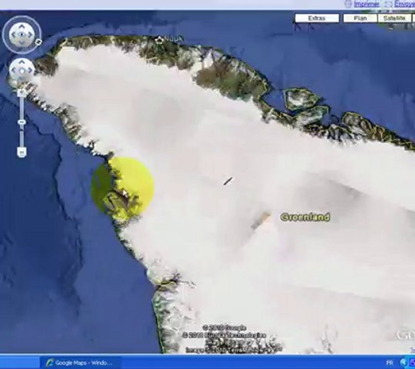 Une etrange ligne noire au groëland.