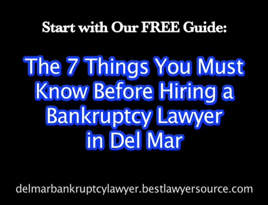 Best Del Mar CA Bankruptcy Lawyer