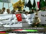 Protesta en Líbano contra ataque israelí a Flotilla de la