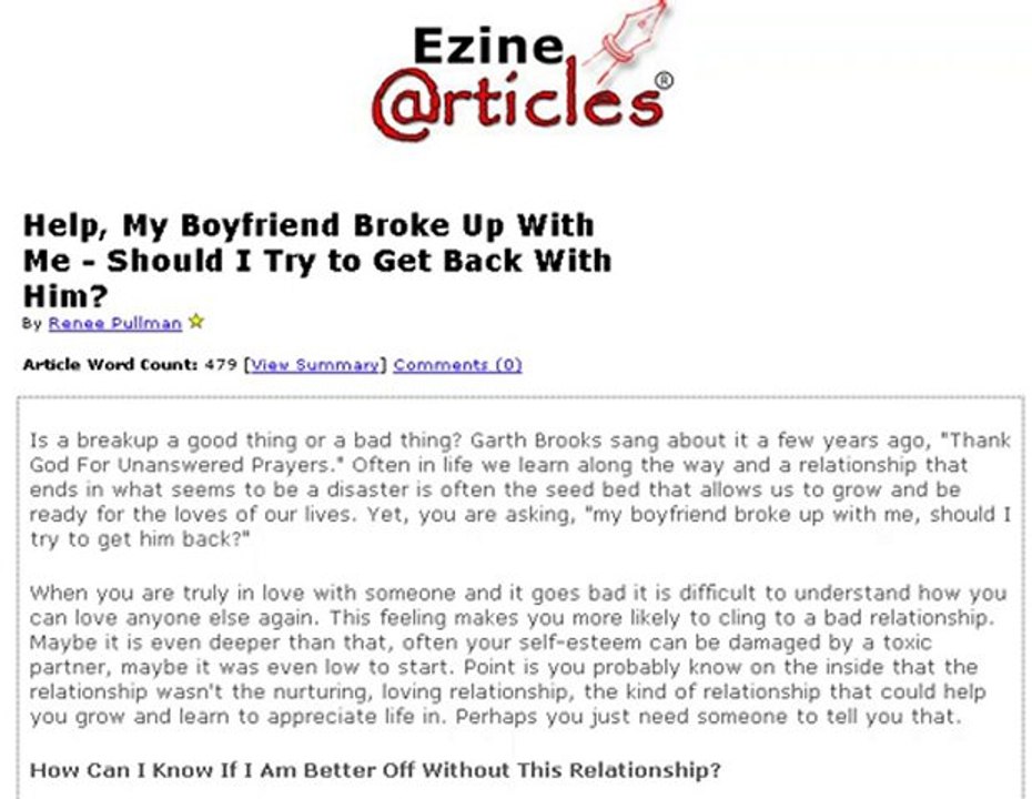 My Boyfriend Broke Up With Me