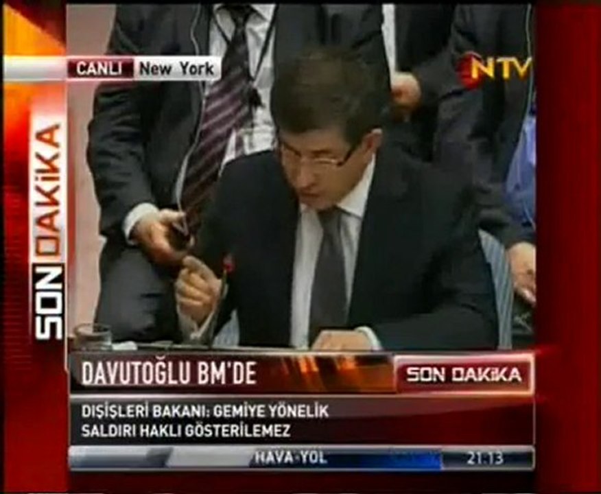 Ahmet davutoglu talked in un security council