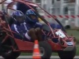 William Gallas crashes in a buggy race