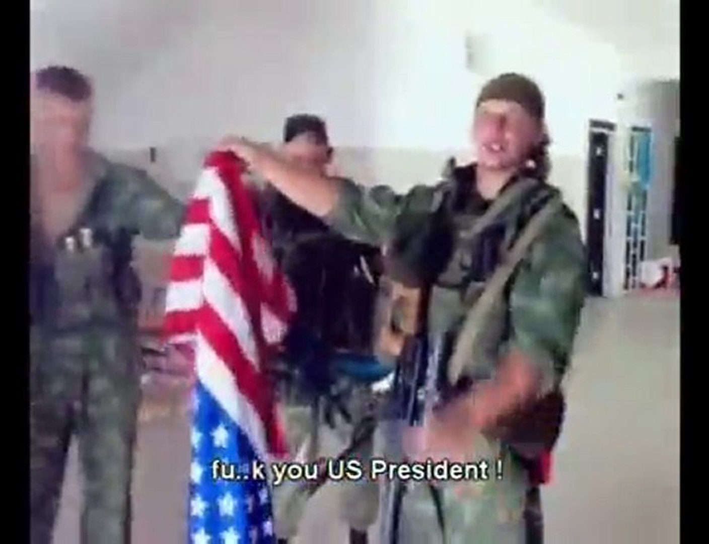 Russian Army Members trample and burn United States flag - Video Dailymotion