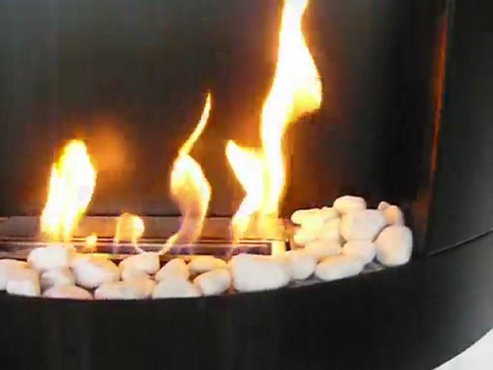 Bio-cheminée STOCKHOLM LB (Long Burner) métal laqué noir