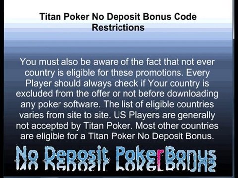 No Deposit Titan Poker Bonuses